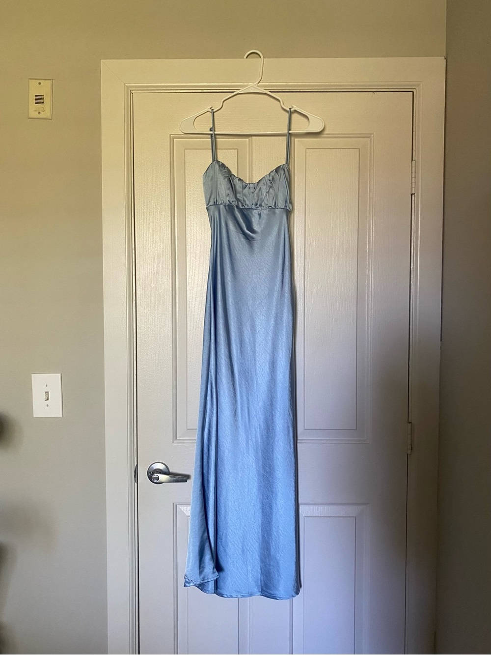Light Blue Satin Slip Dress